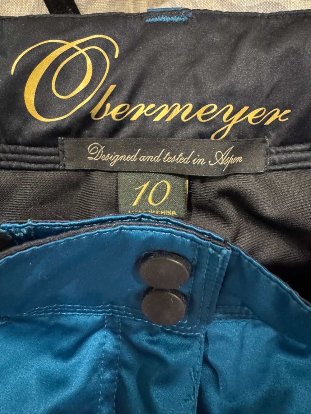Obermeyer Teal Blue Waterproof Ski Pants - Picture 6 of 8